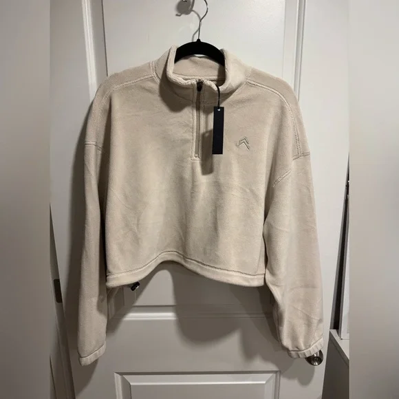 NWT Oner Active FLEECE OVERSIZED CROP 1/2 ZIP SWEATSHIRT - Picture 6 of 10